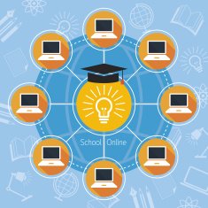 School Online E-Learning Connection Concept