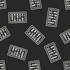 doodle abacus seamless pattern background N2