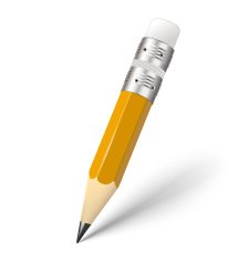 Realistic yellow pencil