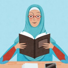 young Muslim Woman reading