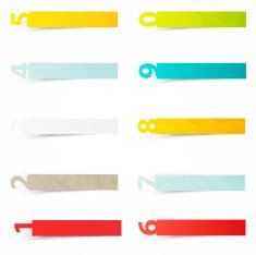 Vector number stickers template Color paper