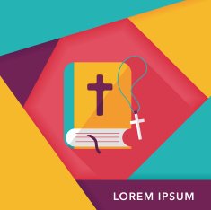 bible flat icon with long shadow eps10 N15