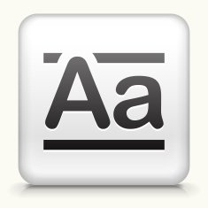 Square Button with Alphabet A