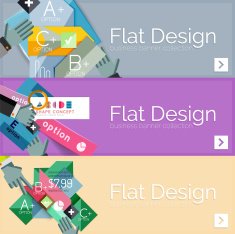 Flat design vector infographic banners with geometric infographics N130