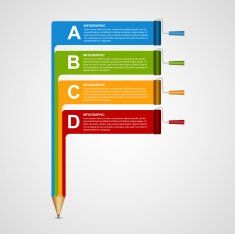 Infographics template with pencil and roller brush Design template