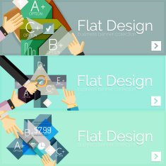 Flat design vector infographic banners with geometric infographics N132