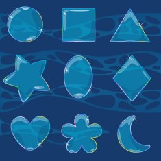 Different shaped bubbles in water