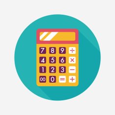 calculator flat icon with long shadow eps10 N42