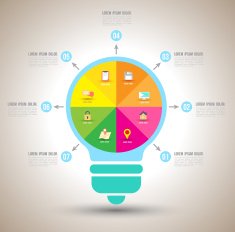 infographic Template with Light bulbs banner