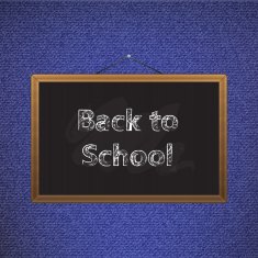 Black chalkboard over jeans back to school