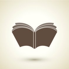 retro style open book icon
