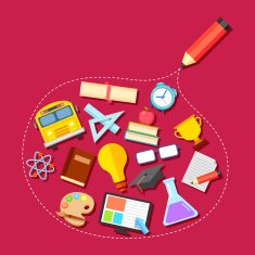 Education icon outlined with Pencil