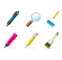 Painting icons Vector brush tools