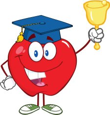 Smiling Apple Ringing A Bell For Back To School