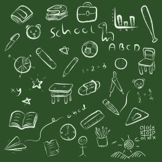 back to school green board