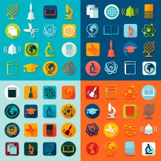 Set of education flat icons N75