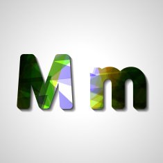Colorful letter alphabet N160