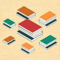 Vector illustration with isometric books