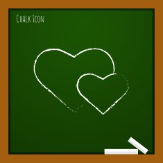 Vector two hearts icon Eps10