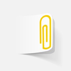 realistic design element paper clip N19