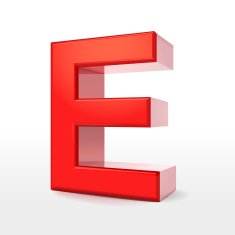 3d red letter E free image download