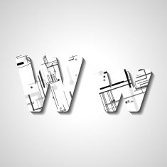Colorful letter alphabet N174