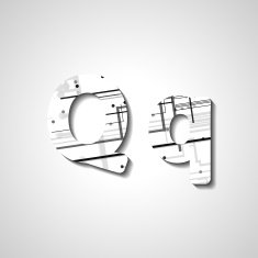 Colorful letter alphabet N177