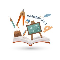 Open book and icons of mathematics vector N2