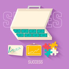 flat success money background vector concept illustration design