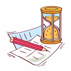 Concept of time with hourglass