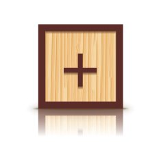 Vector positive sign wooden alphabet block N2