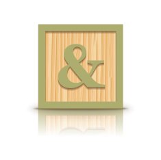 Vector and sign wooden alphabet block N2