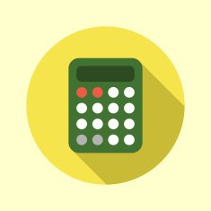 Calculator icon Flat long shadow design