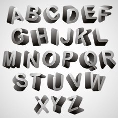 Rounded 3d font