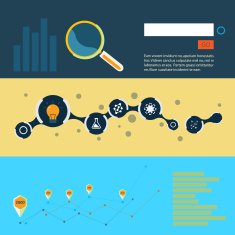 Set of flat design concepts for web and printing N6
