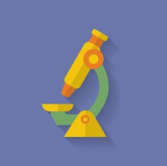 Microscope icon Flat style