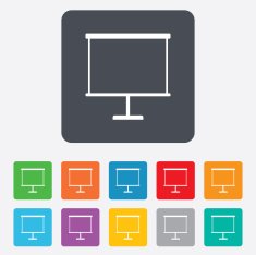 Presentation billboard sign icon PPT symbol N9