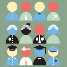 Colorful Male and Female avatars Icons Set Trendy Flat Style