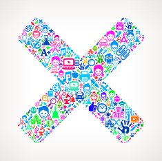 X Mark on School & Education Icon Pattern N2