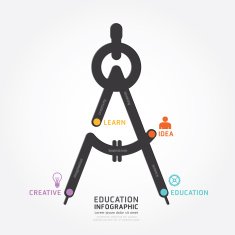 Infographic education line concept template design
