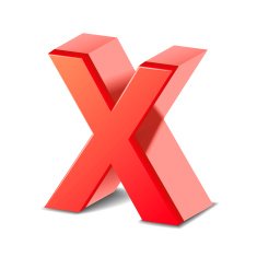 3D Red Letter X N3