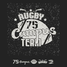 Campus rugby team emblem and icons N2