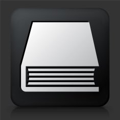 Black Square Button with Book Icon N18