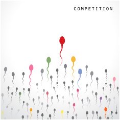 Competition and sperm symbol business concept