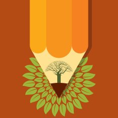 Colored leaf concept pencil tree design