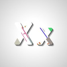 Colorful letter alphabet N194