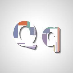 Colorful letter alphabet N201