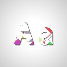 Colorful letter alphabet N209