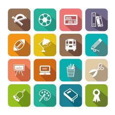 Flat Design Education Icon Set
