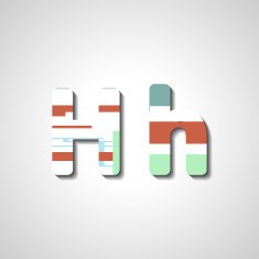 Colorful letter alphabet N211